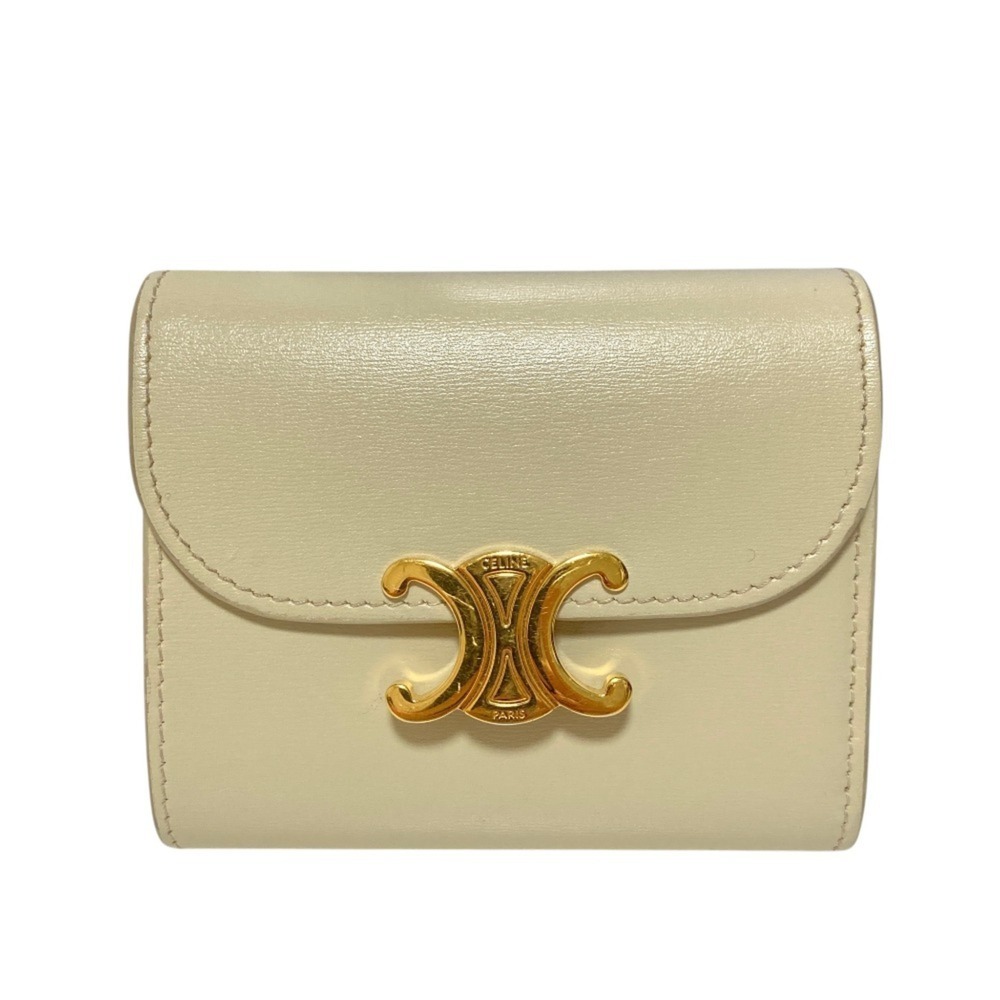 CELINE Triomphe Small Flap Wallet 10D783DPV.03SA Light Cream (Women's)